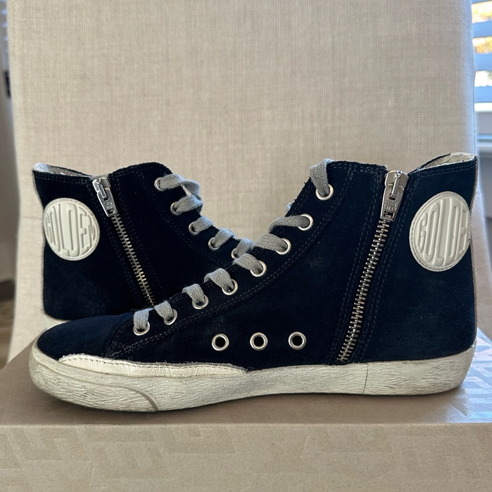 Golden Goose Francy suede high-top sneakers Navy Size 38 - Picture 3 of 9